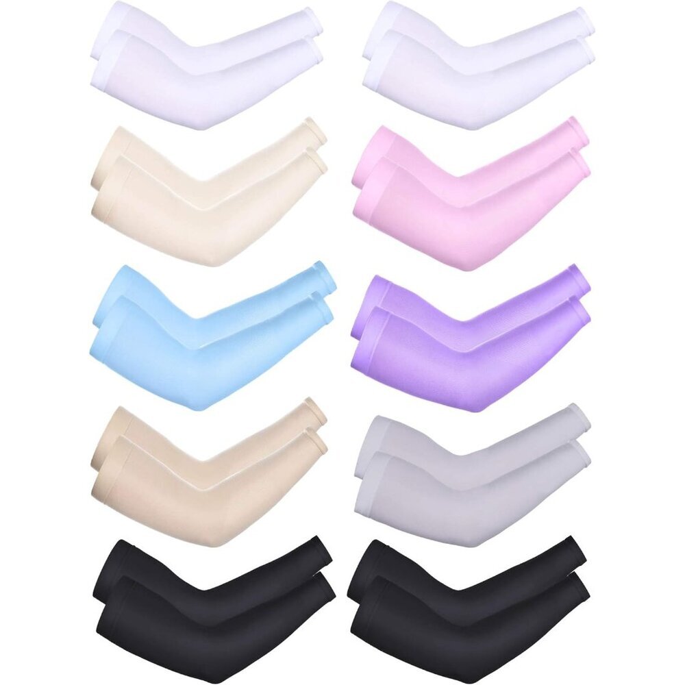 10 Pairs UV Arm Sleeve for Men Women Cooling Tattoo Cover up Compression Sun Pro